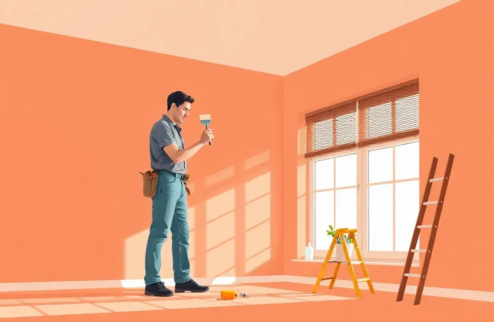 Intérieur rénové après travaux de peinture à Ploemeur