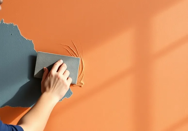 Application d'un enduit décoratif à la lisseuse sur un mur