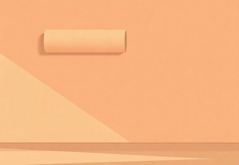 Pose de papier peint, rouleau et brosse à maroufler